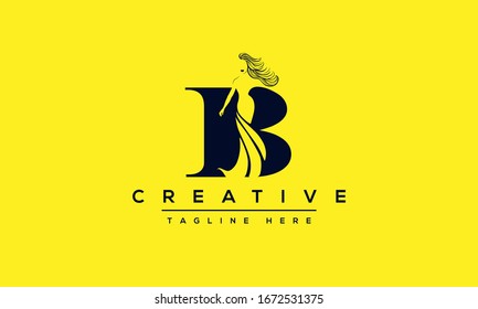 Modern unique creative B logo design, Minimal B initial based vector icon.