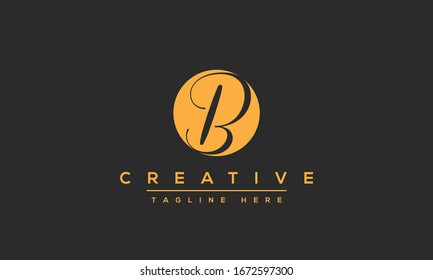 Diseño moderno y creativo de logotipo B, icono mínimo B de vector basado en el principio.