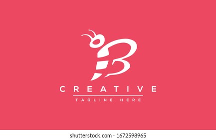 Diseño moderno y creativo de logotipo B, icono mínimo B de vector basado en el principio.
