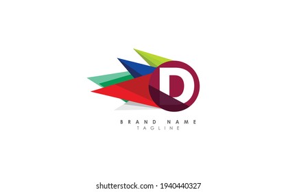 Diseño de logotipo D creativo y moderno, icono vectorial basado en mínimos D
