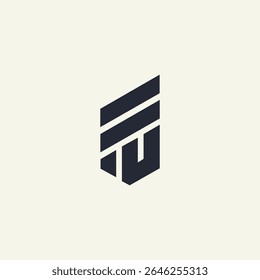 Moderno criativo exclusivo FU letras logotipo design template 