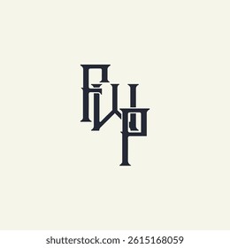 Modern unique creative FWP letters logo design