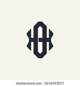 Modern unique creative ho letters logo design templete