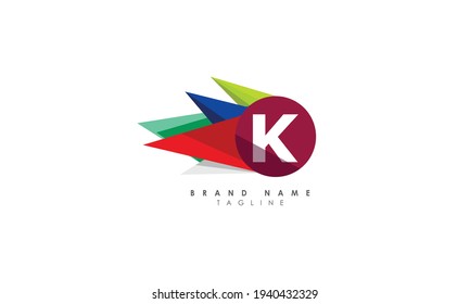 Modern unique creative K logo design, Minimal K initial based vector icon