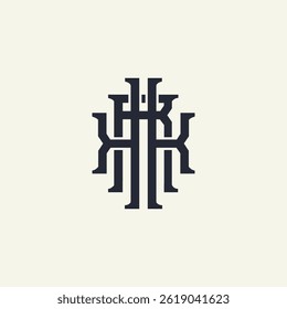 Modern unique creative KRK letters logo design