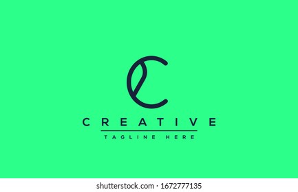 Modern unique creative letter C logo design, Minimal line C initial based vector icon.