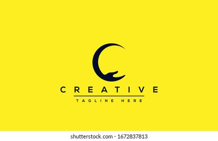 Modern unique creative letter C logo design, Minimal line C initial based vector icon.