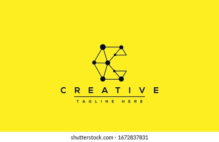 Diseño original de letra creativa moderna con logotipo C, icono de vector basado en la línea mínima C.