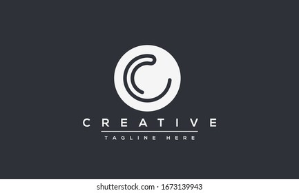 Modern unique creative letter C logo design, Minimal line C initial based vector icon.