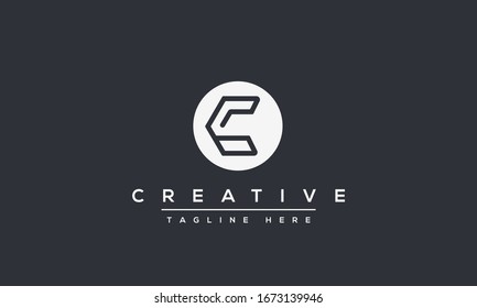 Modern unique creative letter C logo design, Minimal line C initial based vector icon.