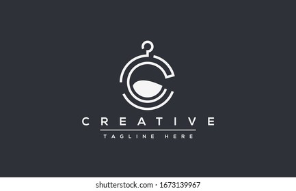 Diseño original de letra creativa moderna con logotipo C, icono de vector basado en la línea mínima C.