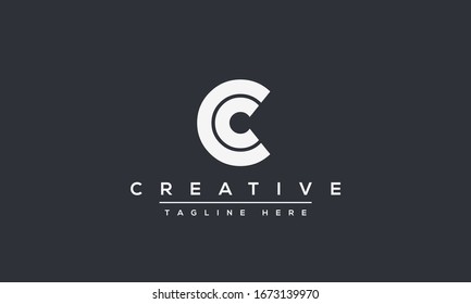 Modern unique creative letter C logo design, Minimal line C initial based vector icon.