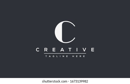 Modern unique creative letter C logo design, Minimal line C initial based vector icon.