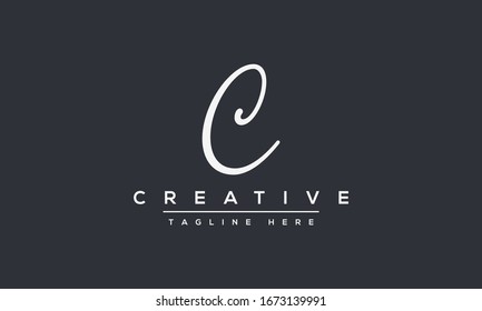 Modern unique creative letter C logo design, Minimal line C initial based vector icon.
