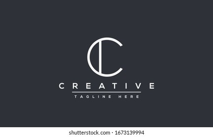 Diseño original de letra creativa moderna con logotipo C, icono de vector basado en la línea mínima C.