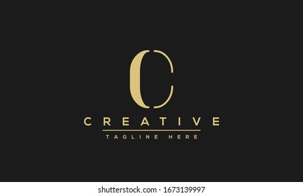 Diseño original de letra creativa moderna con logotipo C, icono de vector basado en la línea mínima C.