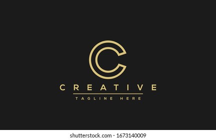 Modern unique creative letter C logo design, Minimal line C initial based vector icon.