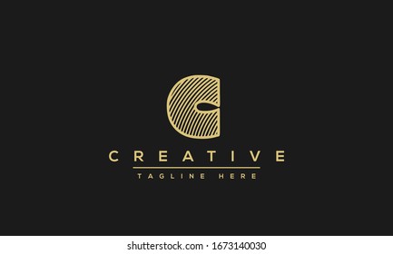 Modern unique creative letter C logo design, Minimal line C initial based vector icon.