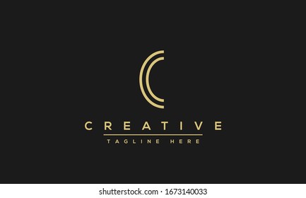 Modern unique creative letter C logo design, Minimal line C initial based vector icon.