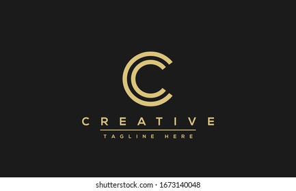 Modern unique creative letter C logo design, Minimal line C initial based vector icon.