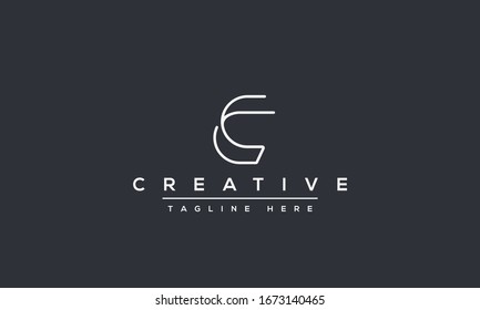 Modern unique creative letter C logo design, Minimal line C initial based vector icon.