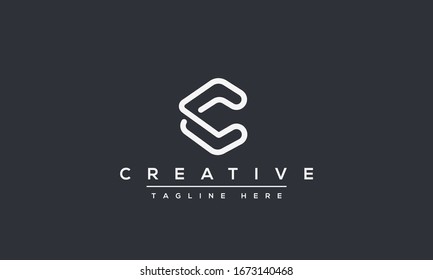 Diseño original de letra creativa moderna con logotipo C, icono de vector basado en la línea mínima C.