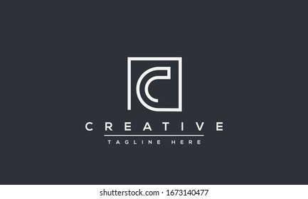 Modern unique creative letter C logo design, Minimal line C initial based vector icon.