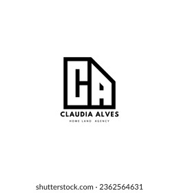 Modern unique creative letter C A logo design, Minimal line C A initial based vector icon.