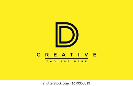 Diseño moderno y exclusivo de la letra creativa D logotipo, icono de vector basado en la línea mínima D.