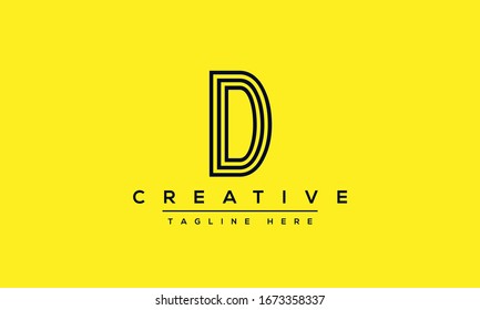 Modernes, einzigartiges Design für kreative Buchstaben D Logo, Minimal Linie D Initial-Vektorillustration Icon.