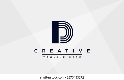 Diseño moderno y exclusivo de la letra creativa D logotipo, icono de vector basado en la línea mínima D.