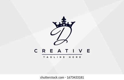 Modern unique creative letter D logo design, Minimal line D initial based vector icon.