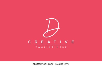 Modern unique creative letter D logo design, Minimal line D initial based vector icon.