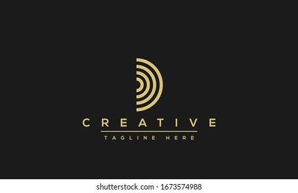 Diseño moderno y exclusivo de la letra creativa D logotipo, icono de vector basado en la línea mínima D.