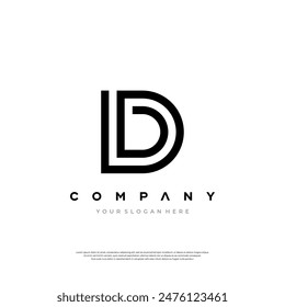 Modernes einzigartiges kreatives Zeichen DD Logo Design Premium Design