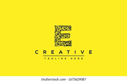 Modern unique creative letter E logo design, Minimalist E initial based vector icon.