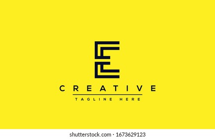 Modern unique creative letter E logo design, Minimalist E initial based vector icon.