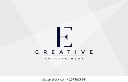 Modern unique creative letter E logo design, Minimalist E initial based vector icon.