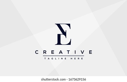 Modern unique creative letter E logo design, Minimalist E initial based vector icon.