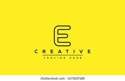 Modern unique creative letter E logo design, Minimalist E initial based vector icon.