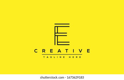 Modern unique creative letter E logo design, Minimalist E initial based vector icon.