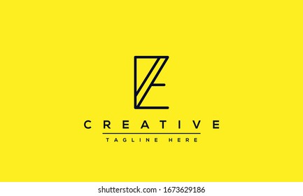 Modern unique creative letter E logo design, Minimalist E initial based vector icon.