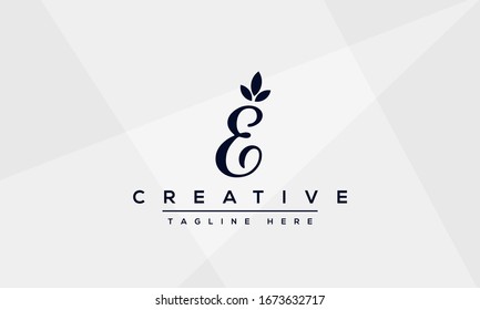 Modern unique creative letter E logo design, Minimalist E initial based vector icon.