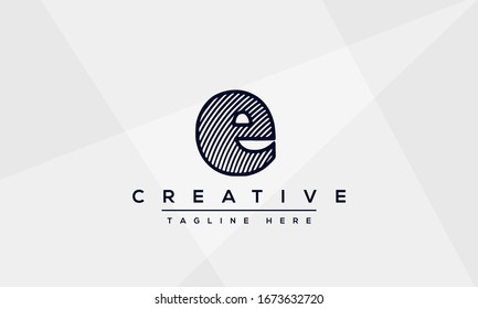 Modern unique creative letter E logo design, Minimalist E initial based vector icon.