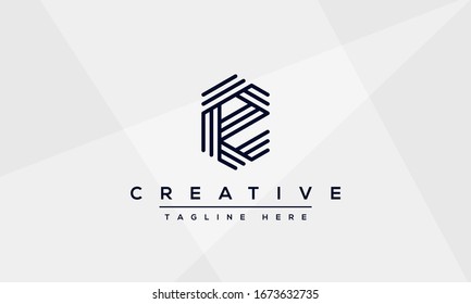 Modern unique creative letter E logo design, Minimalist E initial based vector icon.