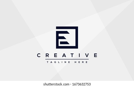 Modern unique creative letter E logo design, Minimalist E initial based vector icon.