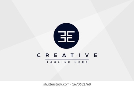 Modern unique creative letter E logo design, Minimalist E initial based vector icon.