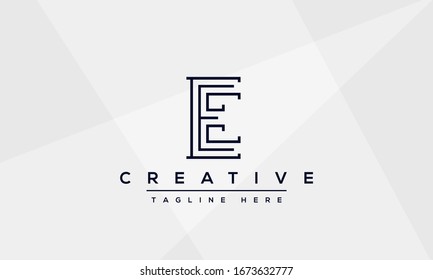 Modern unique creative letter E logo design, Minimalist E initial based vector icon.