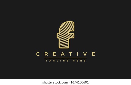 Modern unique creative letter F logo design, Minimalist F Luxury monogram initial based vector icon.