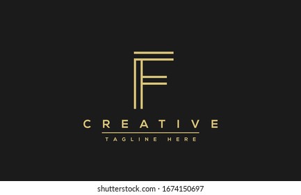 Diseño original de letra creativa moderna con el logotipo F, icono de vector basado en el monograma minimalista F Luxury.